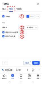 設定TEMA指標-樣式