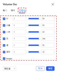 設定成交量震盪指標-可見性