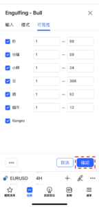 圖表中K線形態的設置