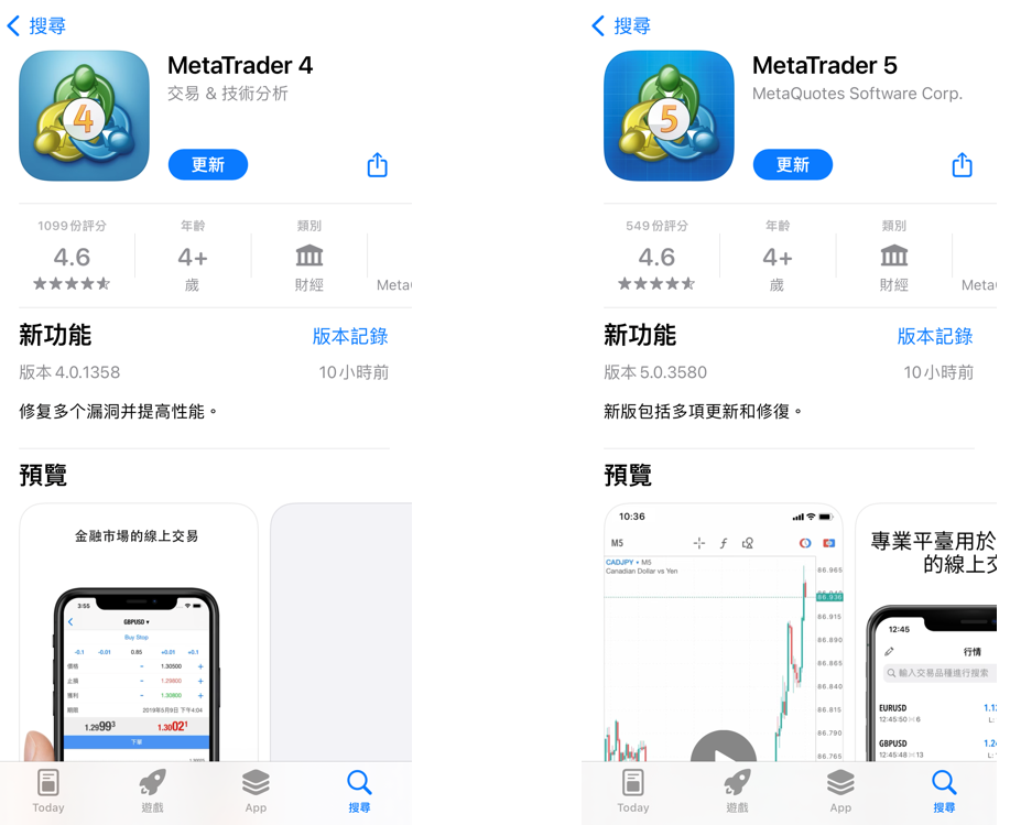 iPhone?iPad版MT4/MT5在AppStore上架